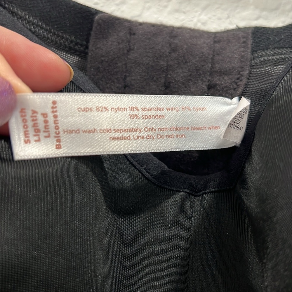 Cacique Black Supportive Bra 38F Smooth‎ Lightly Lined Balconette - Picture 4 of 4
